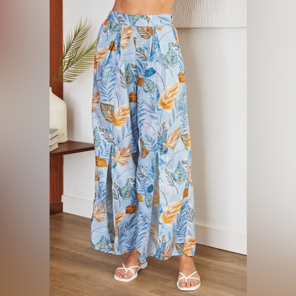 (50904-1/50904-SKY) TROPICAL FLORAL LEAVES PRINT SET - Picture 3 of 5